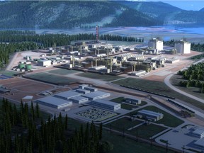 Rendering of the North West side of the LNG Canada.
