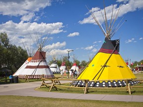 The Calgary Stampede Indian Village is seen on July 13, 2018. (Zach Laing/Postmedia Network)