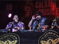 Canadian electronic music group, A Tribe Called Red, perform on the main stage at the Calgary Folk Festival on Saturday, July 28, 2018. Kerianne Sproule/Postmedia