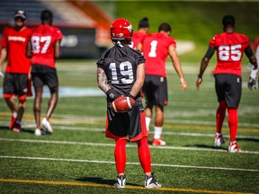 Calgary Stampeders quarterback Bo Levi Mitchell during practice on Monday, July 16, 2018. Al Charest/Postmedia