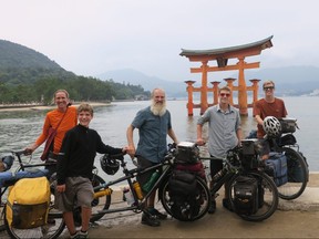 From left: Tanya McFerrin, Tarn McFerrin, Rick McFerrin, Markos McFerrin and Sampson McFerrin. The family is shown in front of the Itsukushima Shrine in Japan.