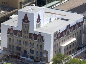 A view of Historic City Hall under protective covering during renovations is shown in Calgary on Wednesday, June 27, 2018. Jim Wells/Postmedia