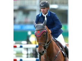 Rodrigo Lambre (BRA) rides Chacciama during the Kubota Cup at the Spruce Meadows North American in Calgary, AB on Wednesday, July 4, 2018. Jim Wells/Postmedia