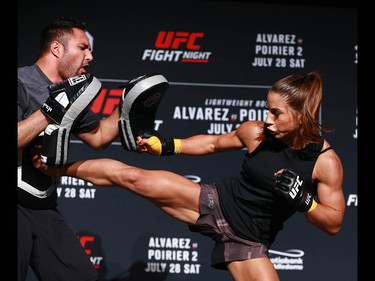 Tecia Torres works out at the Palace Theatre in Calgary on  Wednesday, July 25, 2018. The preparations have begun for UFC Fight Night which will take place Saturday July 28.  Jim Wells/Postmedia