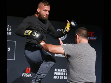 Jeremy Stephens works out at the Palace Theatre in Calgary on Wednesday, July 25, 2018. The preparations have begun for UFC Fight Night which will take place Saturday July 28.  Jim Wells/Postmedia