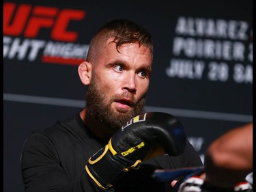 Jeremy Stephens works out at the Palace Theatre in Calgary on Wednesday, July 25, 2018. The preparations have begun for UFC Fight Night which will take place Saturday July 28.  Jim Wells/Postmedia