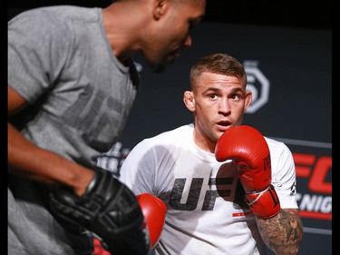 Dustin Poirier works out at the Palace Theatre in Calgary on Wednesday, July 25, 2018. The preparations have begun for UFC Fight Night which will take place Saturday July 28.  Jim Wells/Postmedia