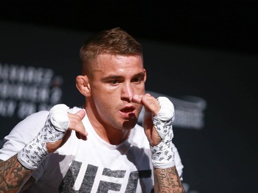 Dustin Poirier works out at the Palace Theatre in Calgary on Wednesday, July 25, 2018. The preparations have begun for UFC Fight Night which will take place Saturday July 28.  Jim Wells/Postmedia