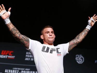 Dustin Poirier works out at the Palace Theatre in Calgary on Wednesday, July 25, 2018. The preparations have begun for UFC Fight Night which will take place Saturday July 28.  Jim Wells/Postmedia