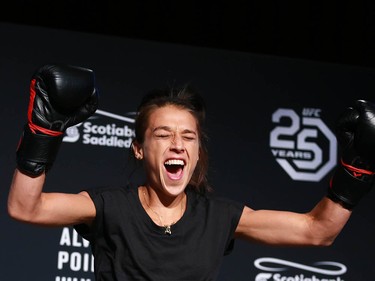 Joanna Jedrzejczyk works out at the Palace Theatre in Calgary on Wednesday, July 25, 2018. The preparations have begun for UFC Fight Night which will take place Saturday July 28.  Jim Wells/Postmedia