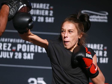 Joanna Jedrzejczyk works out at the Palace Theatre in Calgary on Wednesday, July 25, 2018. The preparations have begun for UFC Fight Night which will take place Saturday July 28.  Jim Wells/Postmedia