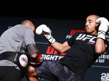 Jose Aldo works out works out at the Palace Theatre in Calgary on Wednesday, July 25, 2018. The preparations have begun for UFC Fight Night which will take place Saturday July 28.  Jim Wells/Postmedia