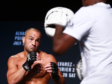 Eddie Alvarez works out at the Palace Theatre in Calgary on Wednesday, July 25, 2018. The preparations have begun for UFC Fight Night which will take place Saturday July 28.  Jim Wells/Postmedia