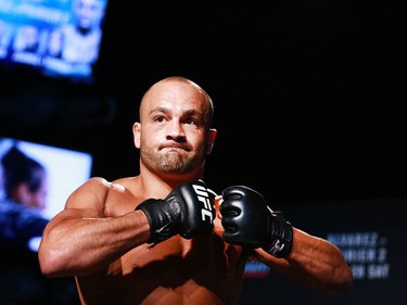 Eddie Alvarez works out at the Palace Theatre in Calgary on Wednesday, July 25, 2018. The preparations have begun for UFC Fight Night which will take place Saturday July 28.  Jim Wells/Postmedia