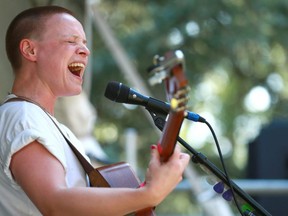 Wallis Bird cranks out the tunes on Lumina Stage One at the 2018 Folk Fest in Calgary on Sunday, July 29, 2018. Jim Wells/Postmedia