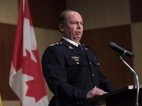Superintendent Derek Williams talks about the RCMP's investigation of the Humboldt bus crash during a press conference at at RCMP Depot in Regina on Friday, July 6, 2018.