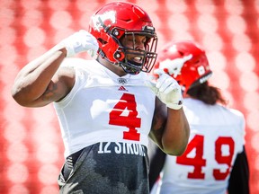 Calgary Stampeders Micah Johnson during practice on Wednesday, June 13, 2018. Al Charest/Postmedia