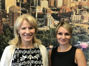 Cindy Ady, CEO Tourism Calgary, and Cassandra McAuley, exec director stakeholder engagement & destination development. Handout for David Parker column, Aug. 2, 2018.