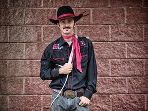 Brinson James Harris stage name Brinson James the Entertainer, poses for a portrait before performing at the Calgary Stampede in Calgary, on Tuesday July 10, 2018. Leah Hennel/Postmedia