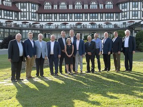 Premiers pose for a group photo at the Algonquin Resort in St. Andrews, N.B., on Wednesday, July 18, 2018. From left to right: Bob McLeod (Northwest Territories), Brian Gallant (New Brunswick), Philippe Couillard (Quebec), Doug Ford (Ontario), Stephen McNeil (Nova Scotia), Rachel Notley (Alberta), Brian Pallister (Manitoba), Dwight Ball (Newfoundland and Labrador), Joe Savikataaq (Nunavut), Sandy Silver (Yukon), John Horgan (B.C.), Scott Moe (Saskatchewan ) and Wade MacLauchlan (Prince Edward Island).