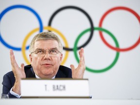 International Olympic Committee (IOC) President Thomas Bach from Germany attends a press conference after the executive board meeting of the IOC, in Lausanne, Switzerland, Friday, July 20, 2018.