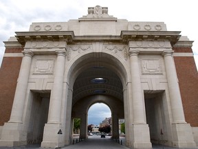 The Menin Gate memorial in Ypres, Belgium. The memorial is dedicated to the Commonwealth soldiers who died in the Ypres Salient, and who have no known grave.