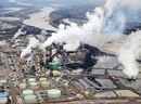 Aerial view of the Suncor oil sands extraction facility.