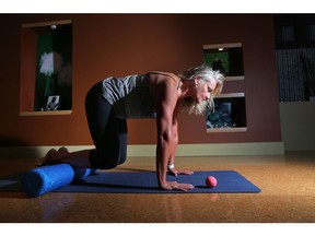 Helen Vanderburg shows a pose at Heaven's Fitness in Calgary, on Wednesday {iptcmnthname} 8, 2018. Leah Hennel/Postmedia