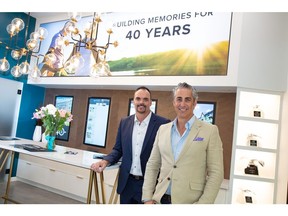 From left, Avi Urban sales manager Kevin Hatch, and Homes by Avi Group of Companies CEO Charron Ungar in the Homes by Avi Home Store.