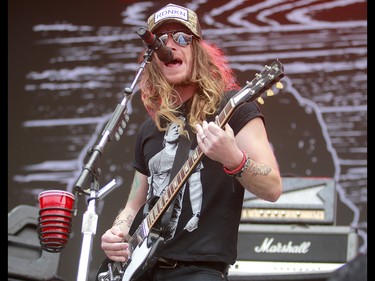 Jaren Johnston from the southern rock band The Cadillac Three, performs at the 3rd annual Country Thunder music festival held at Prairie Winds Park in northeast Calgary Friday, August 17, 2018. Dean Pilling/Postmedia