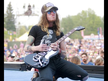 Jaren Johnston from the southern rock band The Cadillac Three, performs at the 3rd annual Country Thunder music festival held at Prairie Winds Park in northeast Calgary Friday, August 17, 2018. Dean Pilling/Postmedia