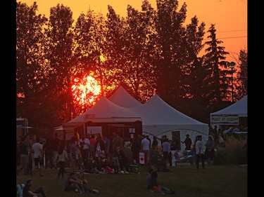 Crowds gather as the sun sets at Globalfest on Tuesday, August 21, 2018. The Philippines put on the show fireworks show for the night.