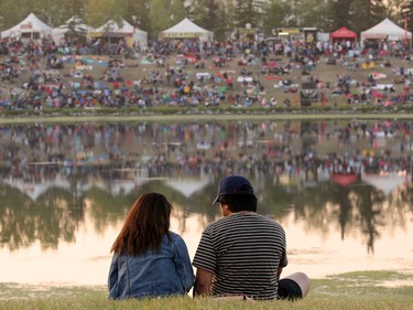 Crowds gather as the sun sets at Globalfest on Tuesday, August 21, 2018. The Philippines put on the show fireworks show for the night.