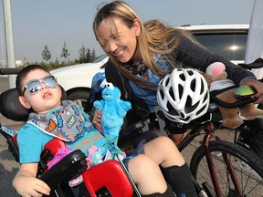 Shannon Birkmann is riding across the country to raise funds for the wish of a Calgary boy named Cashton who is living with Polymicrogyria and Spastic Quadreplegia.