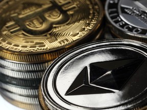 Ether has tumbled about 40 per cent this month, while Bitcoin has dropped about 26 per cent.