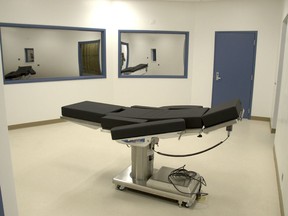 This Nov. 10, 2016, file photo released by the Nevada Department of Corrections shows the newly completed execution chamber at Ely State Prison in Ely, Nev. More than a quarter of Alabama’s death row inmates have signed statements saying they would prefer that gas over lethal injection or the electric chair when facing execution.