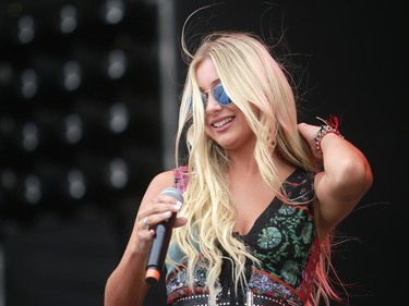 Country singer Madeline Merlo performs on day two of the 3rd annual Country Thunder music festival held at Prairie Winds Park in northeast Calgary Saturday, August 18, 2018. Dean Pilling/Postmedia
