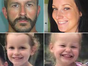 (Clockwise from top left) Chris Watts has been arrested in connection to the disappearance of hit pregnant wife, Shanann Watts, and their two daughters, Celeste and Bella. (Weld County Sheriff's Office via AP/The Colorado Bureau of Investigation via AP)