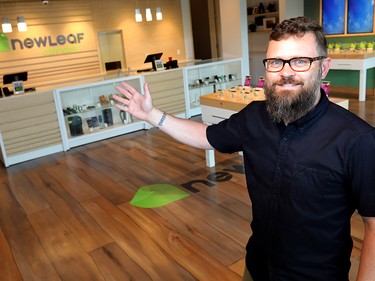 What will a cannabis store look like in Calgary? Here's one example: NewLeaf CAO Angus Taylor gives a Sneak-Peek at the future of Cannabis at his 1935 37th SW store in Calgary on Monday August 20, 2018. Darren Makowichuk/Postmedia