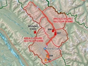 Wildfires in B.C. continue to burn within Kootenay National Park, prompting an area closure. Two fires in Vermilion Valley have reached 100-200 hectares each while two Kootenay Valley fires were caught at a small size and have since been contained. (Parks Canada)