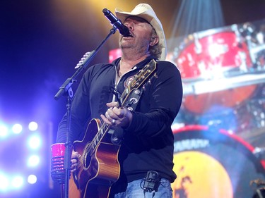 Country star Toby Keith performs during day two of the 3rd annual Country Thunder music festival held at Prairie Winds Park in northeast Calgary Saturday, August 18, 2018. Dean Pilling/Postmedia