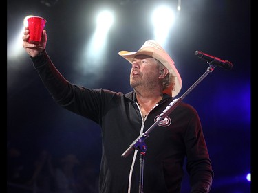 Country star Toby Keith performs during day two of the 3rd annual Country Thunder music festival held at Prairie Winds Park in northeast Calgary Saturday, August 18, 2018. Dean Pilling/Postmedia