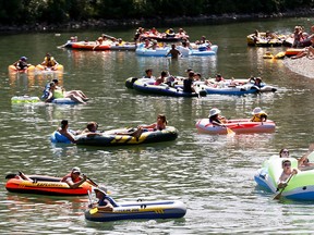 Calgarians took to the Elbow River in an effort to stay cool on Monday Aug. 6, 2018.