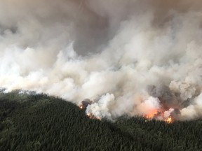 A view of the South Stikine River fire on Aug. 6, 2018 in northwestern B.C.