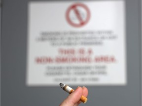 No smoking sign in downtown Calgary on Wednesday September 19, 2018. Leah Hennel/Postmedia