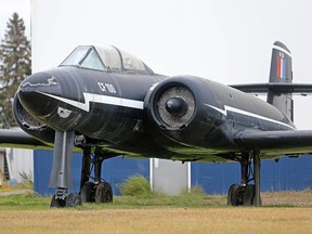 The Avro CF-100 Canuck on display at the Hanger Flight Museum in Calgary.