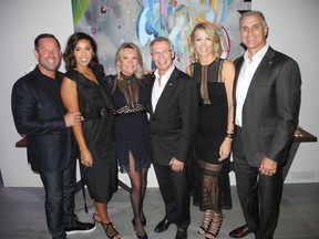 The Golden Seed Appreciation Cocktail Party held Sept. 19 in the home of Marshall and Sherie Toner was the perfect way to thank those who so generously support  the Mustard Seed Gala 2018. Pictured, from left, are co-chairs Lee Rogers and Ebony Lewis, past co-chairs Karen and Jay Westman and co-chairs Sherie and Marshall Toner.