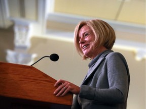 Alberta Premier Rachel Notley speaks at a ceremony commemorating the 40th anniversary of Kananaskis Country at the McDougall Centre in Calgary on Monday September 24, 2018.