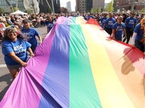 Thousands participate in Calgary's Pride Parade on Sunday, Sept. 2, 2018.