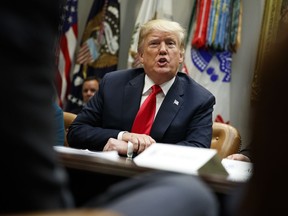 President Donald Trump speaks during a meeting of the President's National Council of the American Worker in the Roosevelt Room of the White House, Monday, Sept. 17, 2018, in Washington.